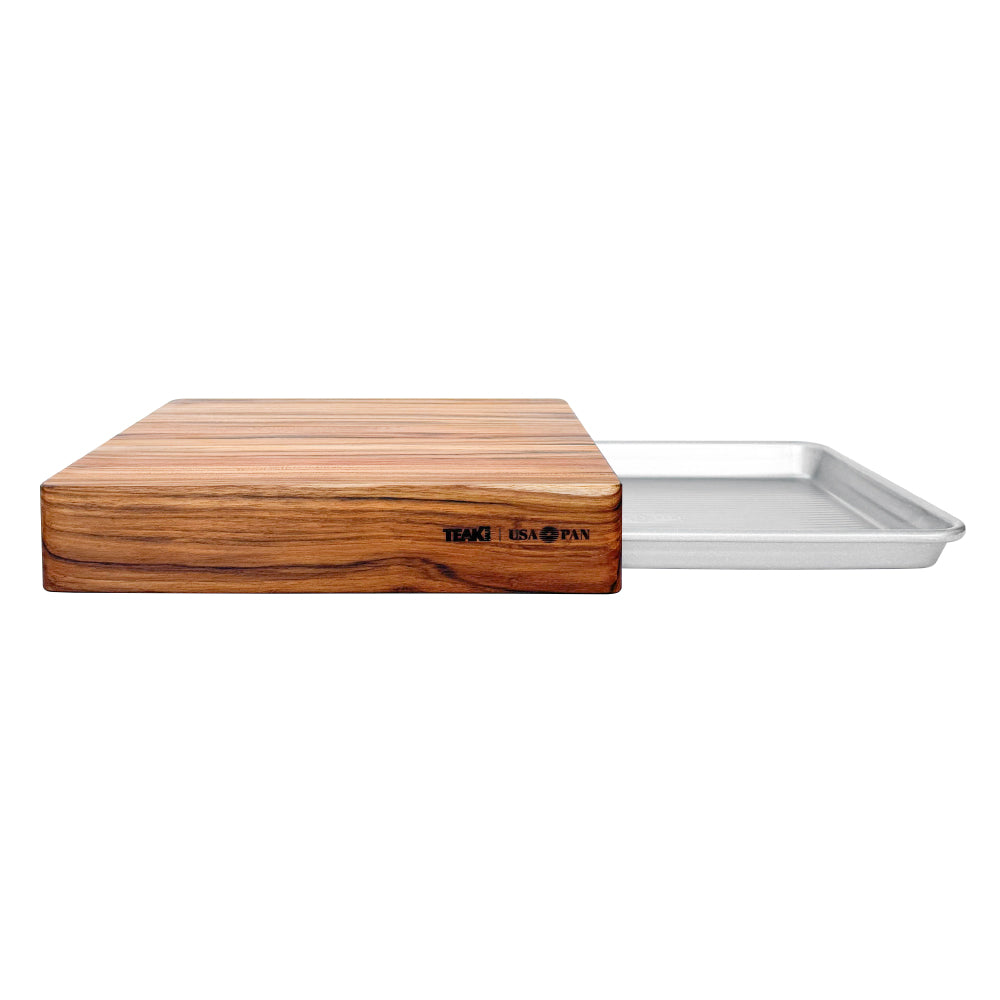 Prep to Pan Cutting Board with Half Sheet Pan — TeakHaus × USA Pan 2003