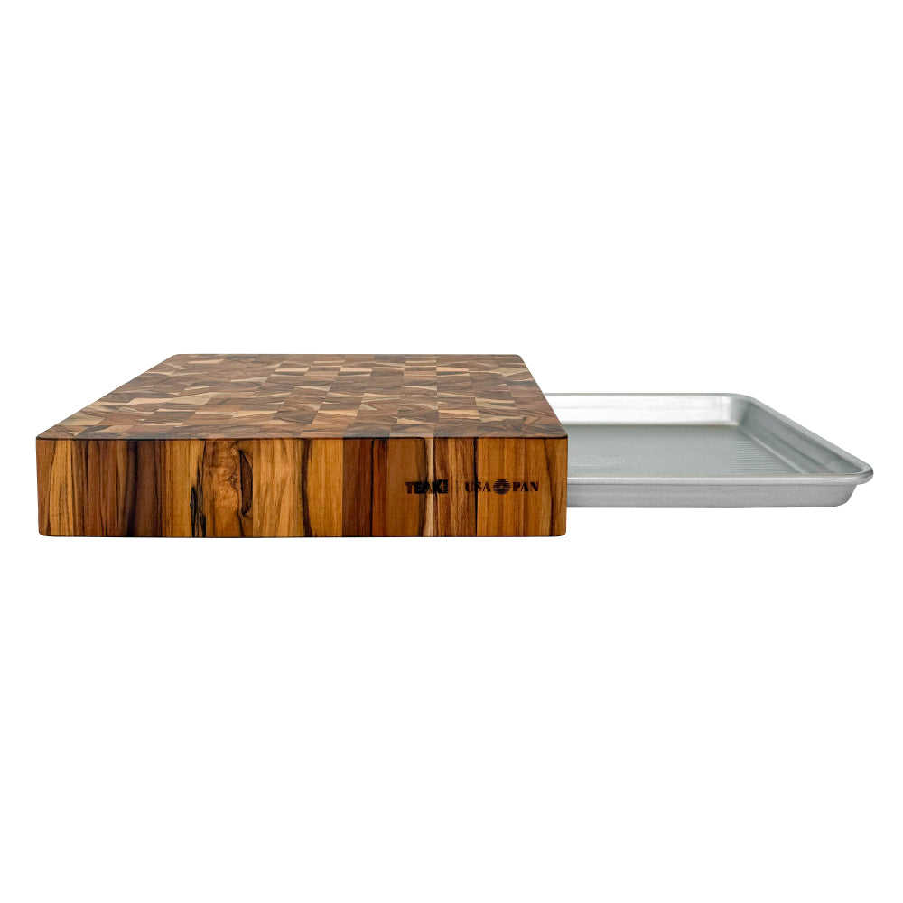 Butcher Block with Half Sheet Pan