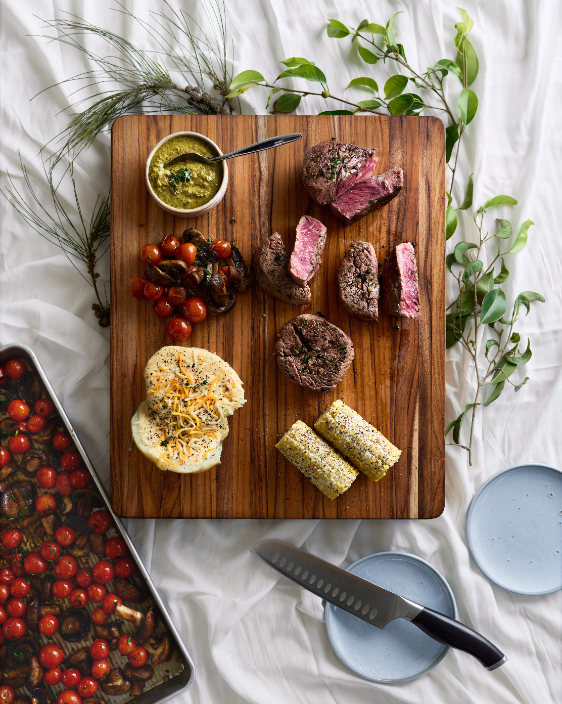 Prep to Pan Cutting Board with Half Sheet Pan — TeakHaus × USA Pan 2003
