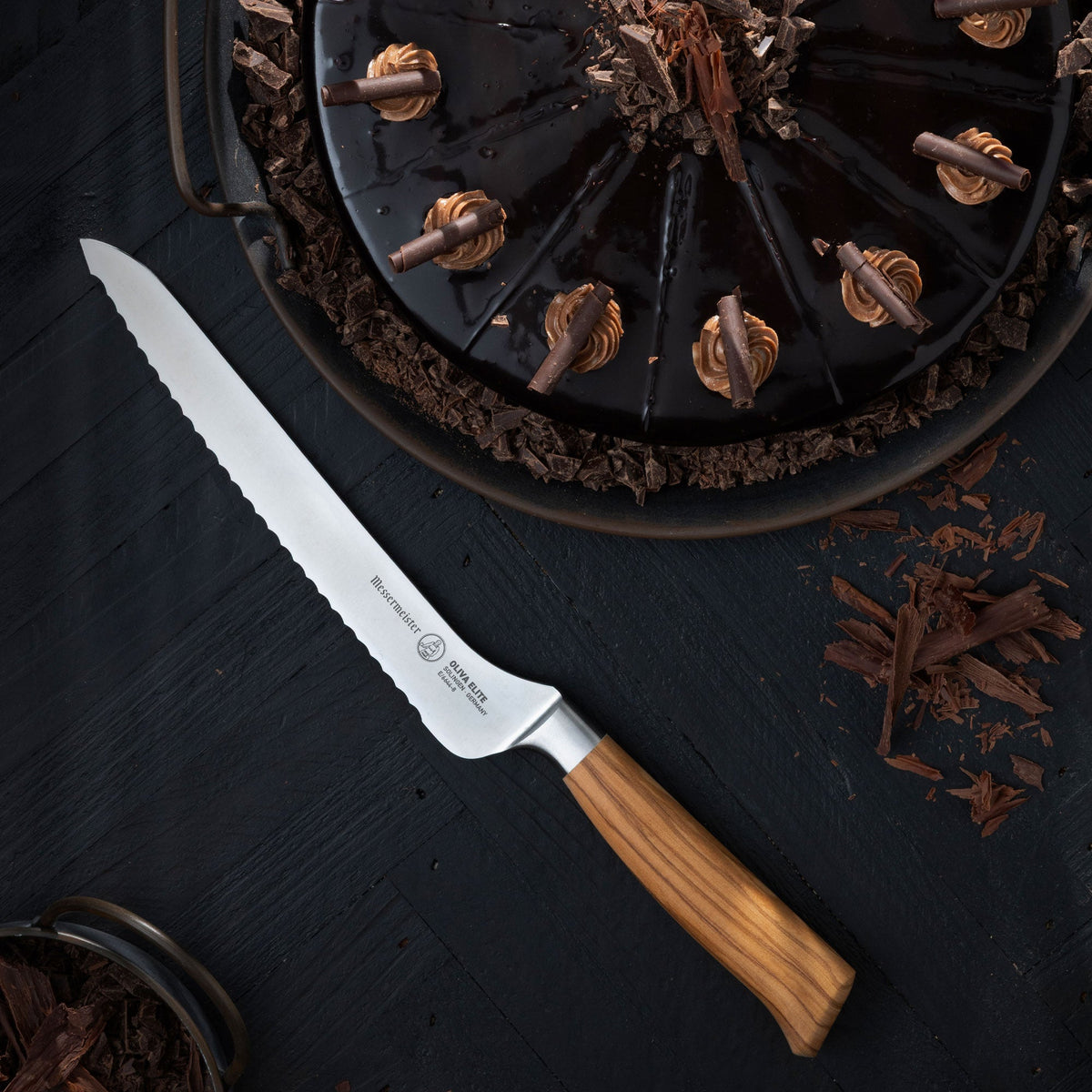 Oliva Elite Offset Scalloped Bread Knife - 8"