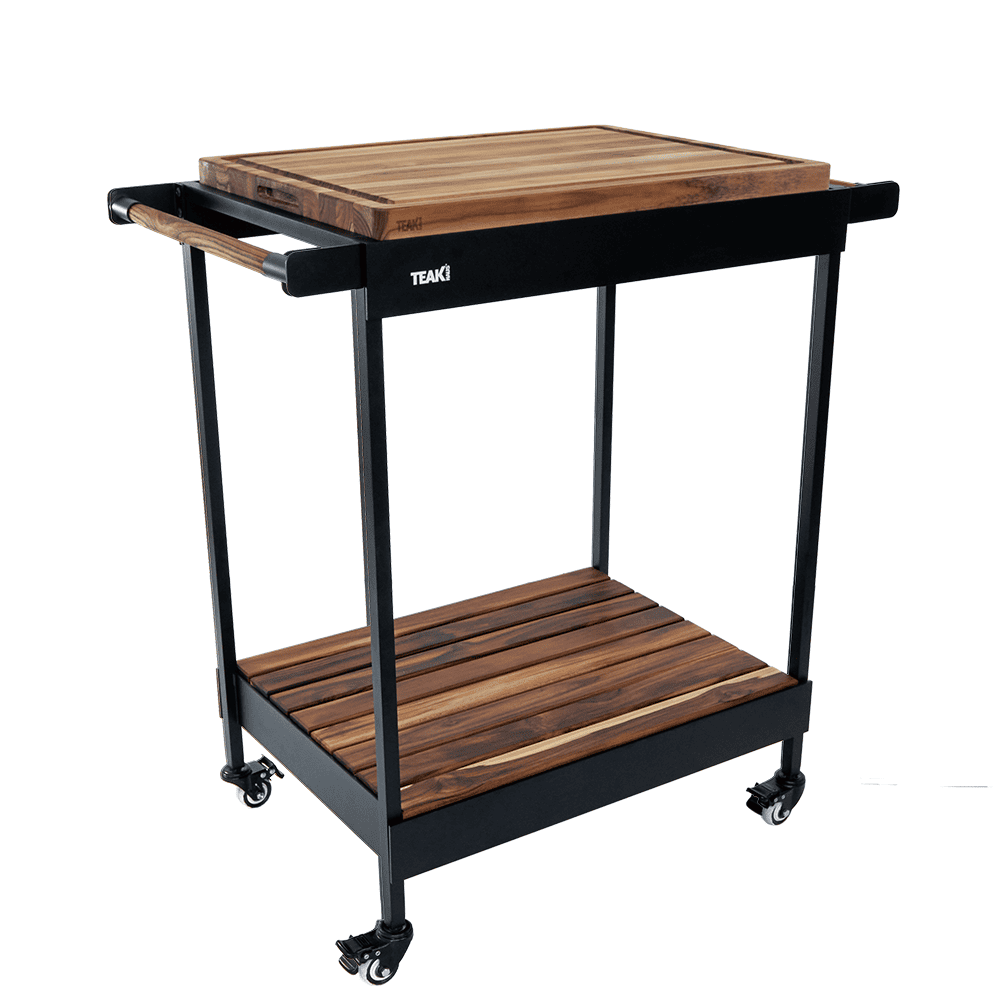 Rover Block Cart (L) — Mobile Teak Kitchen Station 1602