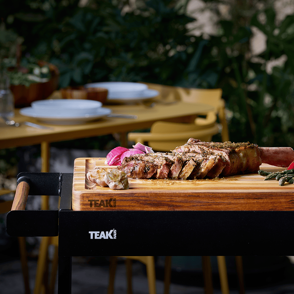 Rover Block Cart (L) — Mobile Teak Kitchen Station 1602