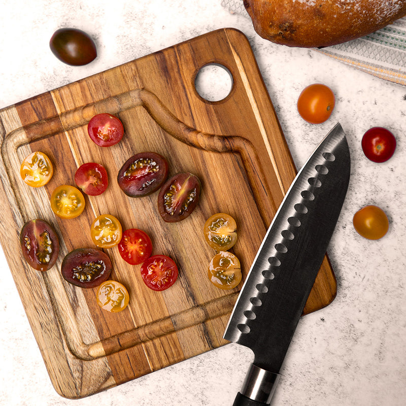 Teak Wood Cutting Board For Kitchen Fruits Brown Color