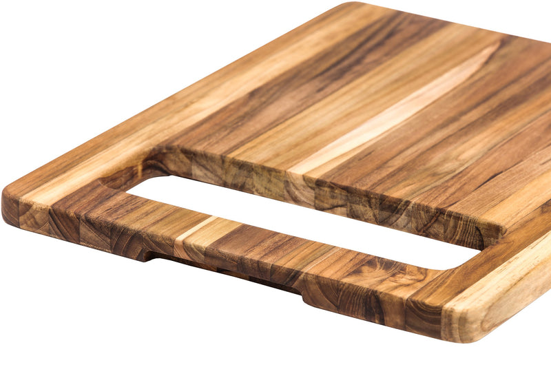 Wide Handle Teak Cutting Board with Fractal Design – Nirvana